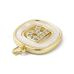Rack Plating Brass Micro Pave Clear Cubic Zirconia Pendants&nbsp;KK-E102-33G-R