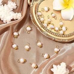 20Pcs Natural Cultured Freshwater Pearl Potato Charms&nbsp;PALLOY-YW00087
