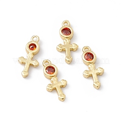 Brass Micro Pave Cubic Zirconia Pendants&nbsp;X-ZIRC-H124-05G