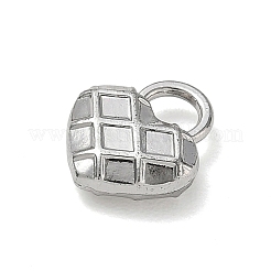 合金チャーム  チェック柄のハートチャーム  プラチナ  12.5x10.5x4mm  穴：3x4mm&nbsp;AL-CBA5B8E-11P