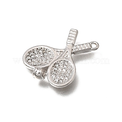 Brass Micro Pave Clear Cubic Zirconia Pendants&nbsp;KK-K427-23P