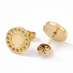 Ion Plating(IP) 304 Stainless Steel Stud Earring Findings&nbsp;EJEW-G338-01G