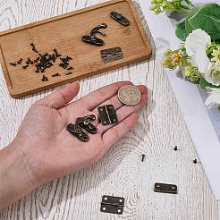 2Pcs Iron Wooden Box Lock Catch Clasps&nbsp;IFIN-CL0001-02