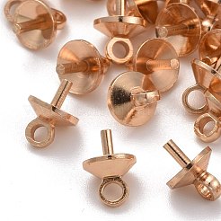 真鍮製カップペグベイルペンダント  片穴ビード用  ライトゴールド  7x5mm  穴：1.5mm  ピン：1.8mm  100個/袋&nbsp;KK-Z018-01C-KCG