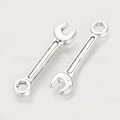 合金のチベット風チャーム  レンチ  カドミウムフリー＆鉛フリー  アンティークシルバー  24x6x2mm  穴：2mm&nbsp;X-TIBE-T007-20AS-LF