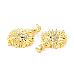 Rack Plating Brass Micro Pave Clear Cubic Zirconia Pendants&nbsp;KK-Q784-17G