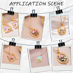 4Pcs 4 Styles Brass Pendant Cabochon Settings&nbsp;KK-BBC0020-15