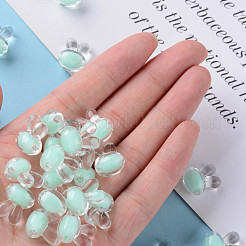 透明なアクリルビーズ  二層ビーズ  兎  アクアマリン  15.5x12x9.5mm  穴：2mm  約480個/500g&nbsp;TACR-S152-05A-SS2111