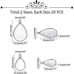 304 Stainless Steel Pendant Cabochon Settings&nbsp;STAS-UN0007-77P