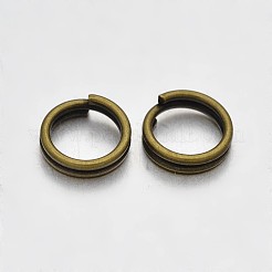 真鍮スプリットリング  ダブルループ丸カン  カドミウムフリー＆鉛フリー  アンティークブロンズ  6x1.5mm  内径：5mm&nbsp;KK-E647-10AB-6mm