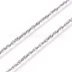 変色しにくい304ステンレススチールロープチェーン  ハンダ付け  カード用紙付き  ステンレス鋼色  リンク：3x2x1mm  約32.8フィート（10m）/カード&nbsp;CHS-L024-016A