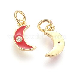 Brass Micro Pave Cubic Zirconia Charms&nbsp;ZIRC-G150-08G-01