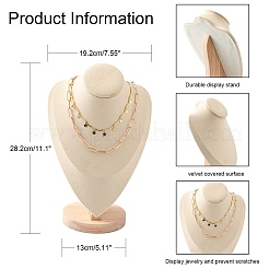 Microfiber Wooden Necklace Displays&nbsp;NDIS-O008-03A-L