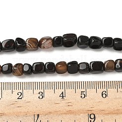 天然の龍脈瑪瑙（染色・加熱）ビーズ連売り  キューブ  ブラック  5~6x5~6x5~6mm  穴：0.8mm  約62~66個/連  14.57~14.96''（37~38センチメートル）&nbsp;G-G177-E13-03