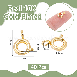 40 個真鍮引き輪  ラックめっき  ニッケルフリー  18KGP本金メッキ  9x7x1.5mm  穴：1.6mm&nbsp;KK-UN0005-83