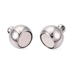 304ステンレススチール製マグネット留め具  二重丸  ステンレス鋼色  17.5x8.3mm  穴：1.2mm&nbsp;STAS-N127-05B-P