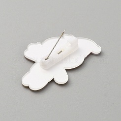 クリスマスアクリルブローチピン  リュック服用鉄バッジ  ジンジャーブレッドマン模様  40.5x27.5x2mm&nbsp;JEWB-WH0030-12J