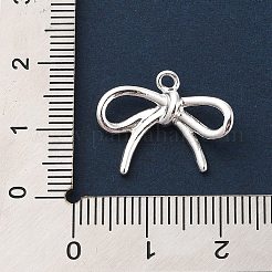真鍮製チャーム  蝶結び  925銀メッキ  14.5x19x3.5mm  穴：1.5mm&nbsp;KK-G491-62S