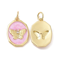 Brass Micro Pave Clear Cubic Zirconia Pendants&nbsp;ZIRC-A020-02G