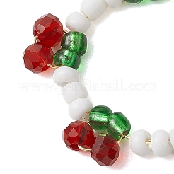 Cherry Glass Beads Finger Rings&nbsp;RJEW-JR00728