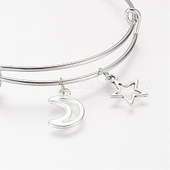 Adjustable Iron Charm Bangles&nbsp;BJEW-JB03150