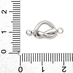 304ステンレススチールコネクタチャーム  ハートノットリンク  変色しない  ステンレス鋼色  9x17x5mm  穴：1.8mm&nbsp;STAS-B113-03P