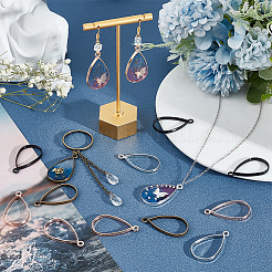 60Pcs 6 Colors Alloy Open Back Bezel Pendants&nbsp;FIND-OC0003-37