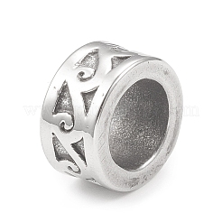 304ステンレススチールヨーロピアンビーズ  大穴ビーズ  コラム  アンティークシルバー  12.5x7mm  穴：8.3mm&nbsp;STAS-G303-02AS