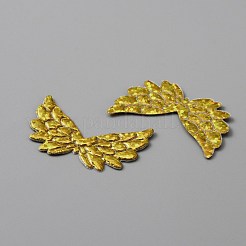 不織布オーナメントアクセサリー  虹色にエンボス加工されたエンジェルウィング  ゴールド  22x35x0.7mm&nbsp;DIY-WH0043-30K