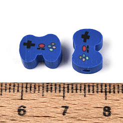 手作り樹脂粘土ビーズ  ゲーム機  ミディアムブルー  10x7~7.5x4~4.5mm  穴：1.8mm&nbsp;CLAY-T023-22