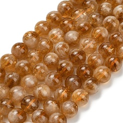 Heated Natural Citrine Beads Strands&nbsp;G-L642-B17-8mm