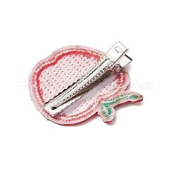 布製リンゴのワニ口ヘアクリップ  ミックスカラー  37x36.5x8.5mm&nbsp;PHAR-JH00127