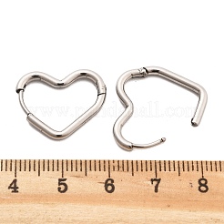201 Stainless Steel Heart Hoop Earrings&nbsp;EJEW-V001-01P