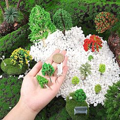 8スタイルのプラスチック製の木と草とフェンスと街灯とベンチのモデル  材料の庭の風景の装飾を作るDIYの砂のテーブルモデル  ミックスカラー  16.5~202x18~305x1~73.5mm&nbsp;AJEW-CA0001-63