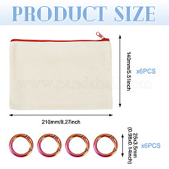 6Pcs DIY Blank Canvas Women's Zipper Makeup Organizer Bag&nbsp;AJEW-TA0003-24F