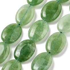 天然石マレーシアジェイドビーズ連売り  染め  フラットオーバル  ライムグリーン  18x13x5mm  穴：1mm  約10~11個/連  7.28''~7.87''（18.5~20センチメートル）&nbsp;G-K392-C09-13x18mm
