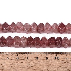 天然石ストロベリークォーツビーズ連売り  ナゲット  多面カット  7~8x10~14x10~14mm  穴：1mm  約25~28個/連  7.48~7.87''（19~20センチメートル）&nbsp;G-N327-05-26