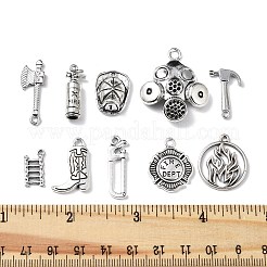 40pcs10スタイルチベットスタイルアロイペンダント  鉛フリー＆カドミウムフリー  混合図形  アンティークシルバー  15~33x7.8~27.5x2~9mm  穴：1~2.5mm  4個/スタイル&nbsp;FIND-FP0001-23