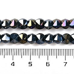 電気メッキガラスビーズセット  多面カット  メッキabカラー  コーン  ブラック  5x6.5x5mm  穴：1.2mm  約95~100個/連  18.66~19.06''（47.4~48.4センチメートル）&nbsp;EGLA-B009-05A-01