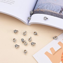 チベット風チャームベイル  保釈ビーズ  カドミウムフリー＆鉛フリー  アンティークシルバー  11x6x7mm  穴：3mm  内径：4mm&nbsp;TIBE-A21167-AS-LF