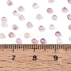ピカソガラスシードビーズ  ロンデル  丸い穴  暗い蘭  2.5x1.5mm  穴：1.2~1.4mm  約30000個/ポンド&nbsp;SEED-Q041-02J
