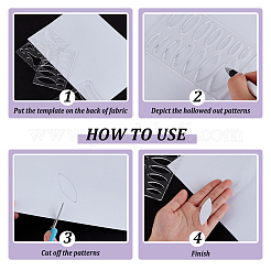 3Pcs 3 Styles Clear Acrylic Drawing Stencils&nbsp;AJEW-HY0001-77A