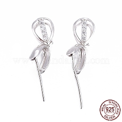 Anti-Tarnish Rhodium Plated 925 Sterling Silver Pendant Bails&nbsp;STER-L058-016P