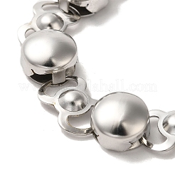 Non-Tarnish 304 Stainless Steel Flat Round Link Chain Bracelet&nbsp;BJEW-Q776-02A-01