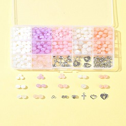 DIY ブレスレット ジュエリー キット  天然宝石を含む  合金ペンダントとアクリルビーズ  ミックスカラー  11~16x11.5~14x2mm  穴：1.2~2mm&nbsp;DIY-FS0006-88