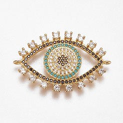 Brass Micro Pave Cubic Zirconia Links&nbsp;ZIRC-K078-18