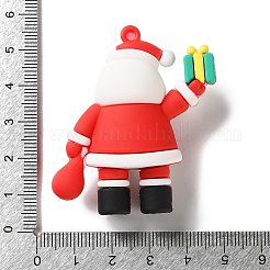 クリスマステーマのPVCペンダント  サンタクロース  50x48x20mm  穴：2.5mm&nbsp;FIND-A056-01G