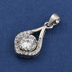 Fine Silver Pave Clear Cubic Zirconia Pendants&nbsp;STER-F062-02P