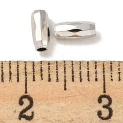 真鍮ビーズ  カドミウムフリー＆ニッケルフリー＆鉛フリー  多面カット  バレル  プラチナ  5x2.5mm  穴：1.2mm&nbsp;KK-R152-04P