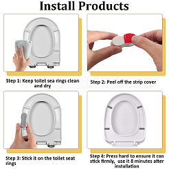 ABSプラスチックビデトイレシートバンパー、強力な粘着剤付き、トイレカバー用接着剤  オーバル  45.5x18.5x18.5mm  4個/セット&nbsp;AJEW-WH20060-61B